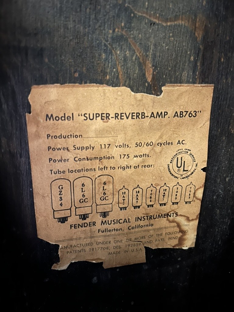The original tube chart, still in the chassis