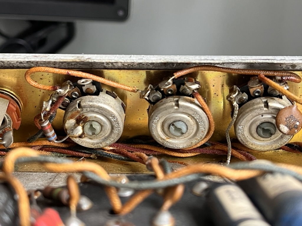 Original volume pots, two of which were found noisy