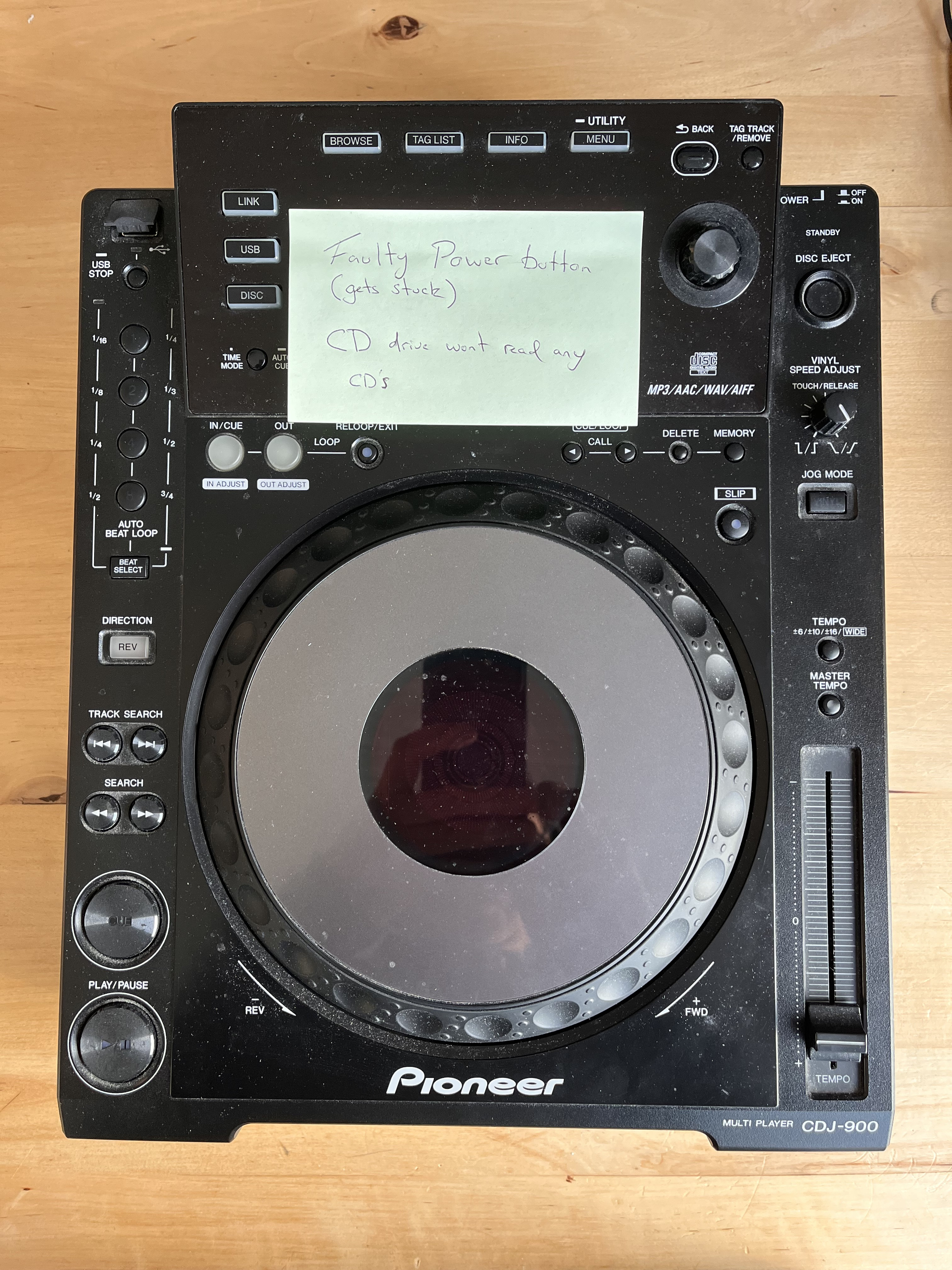 Pioneer CDJ-900 — DJ CD player on the bench