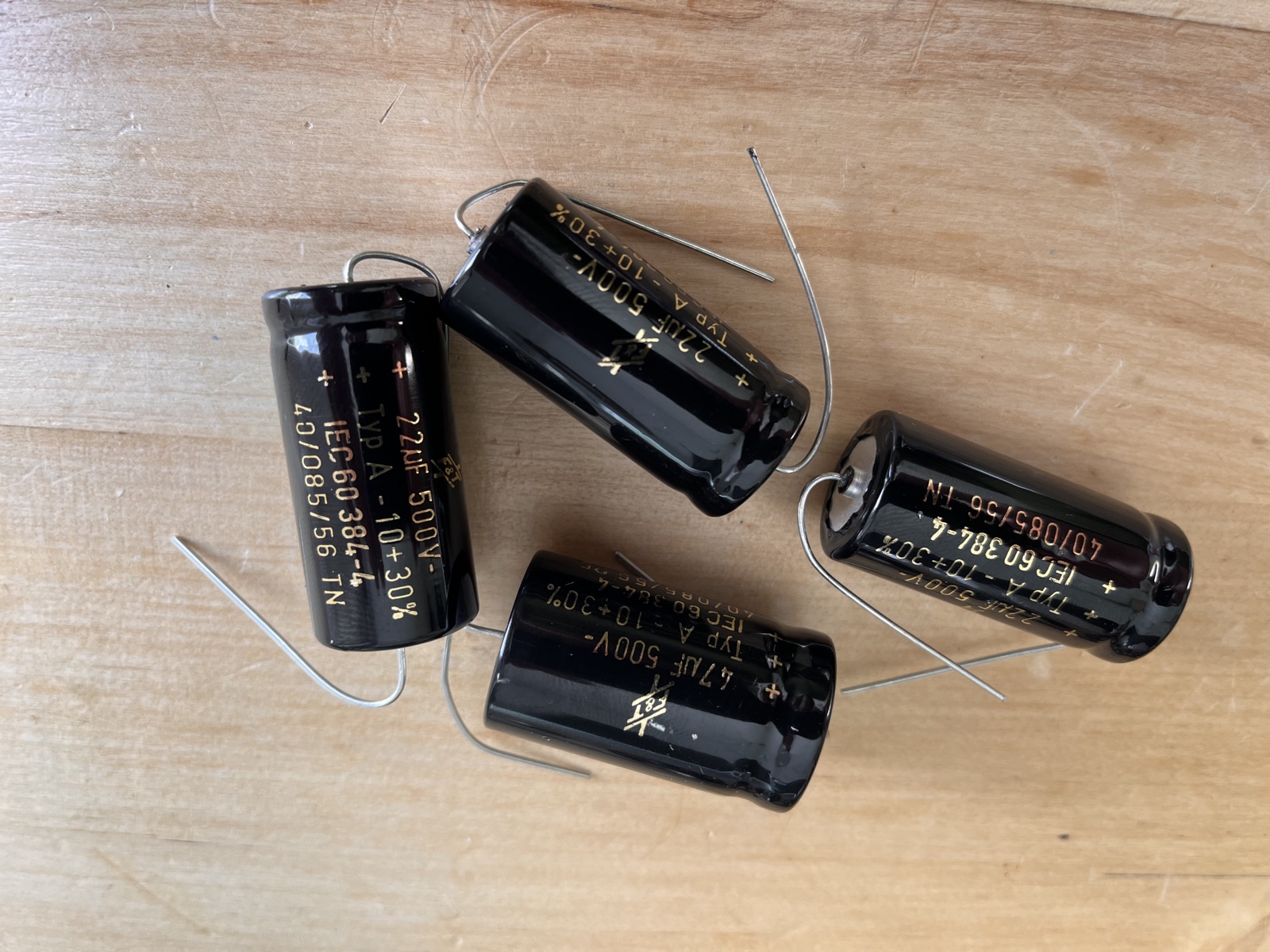 Four new F+T German electrolytic capacitors