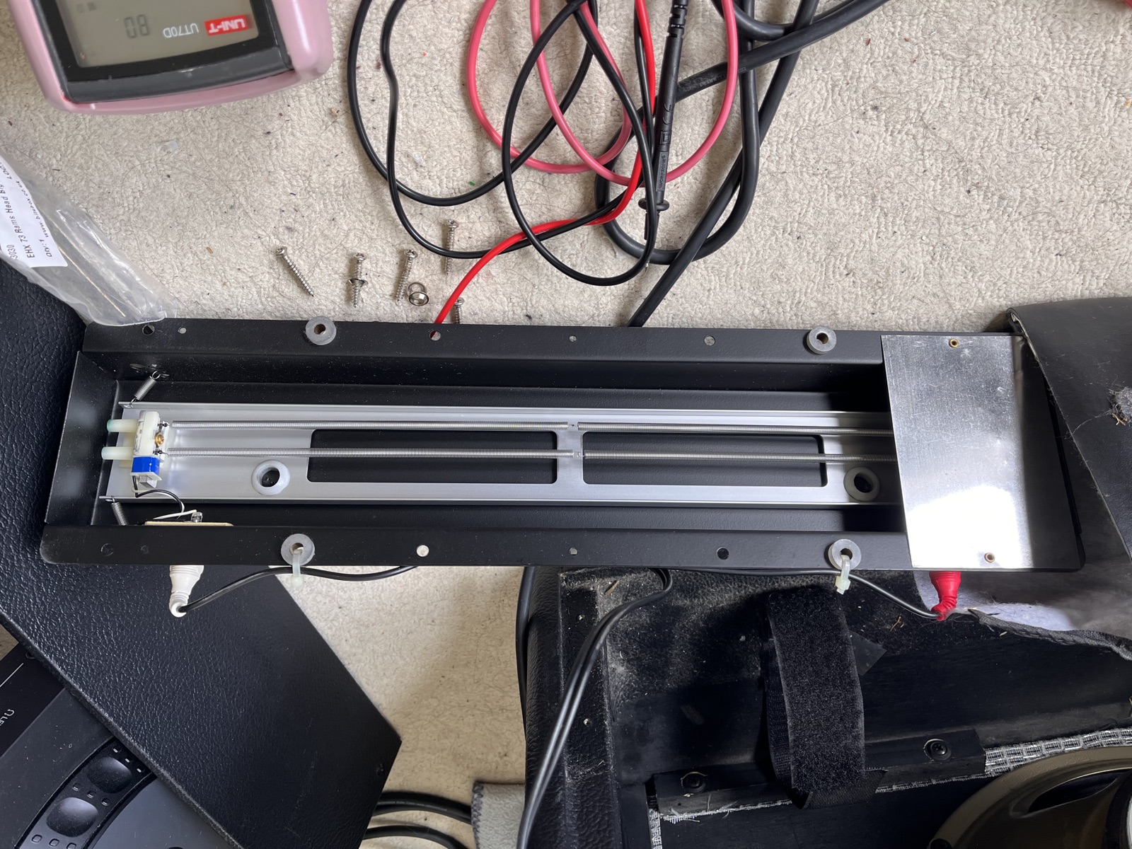 Fender Deluxe Reverb rear panel with reverb tank removed