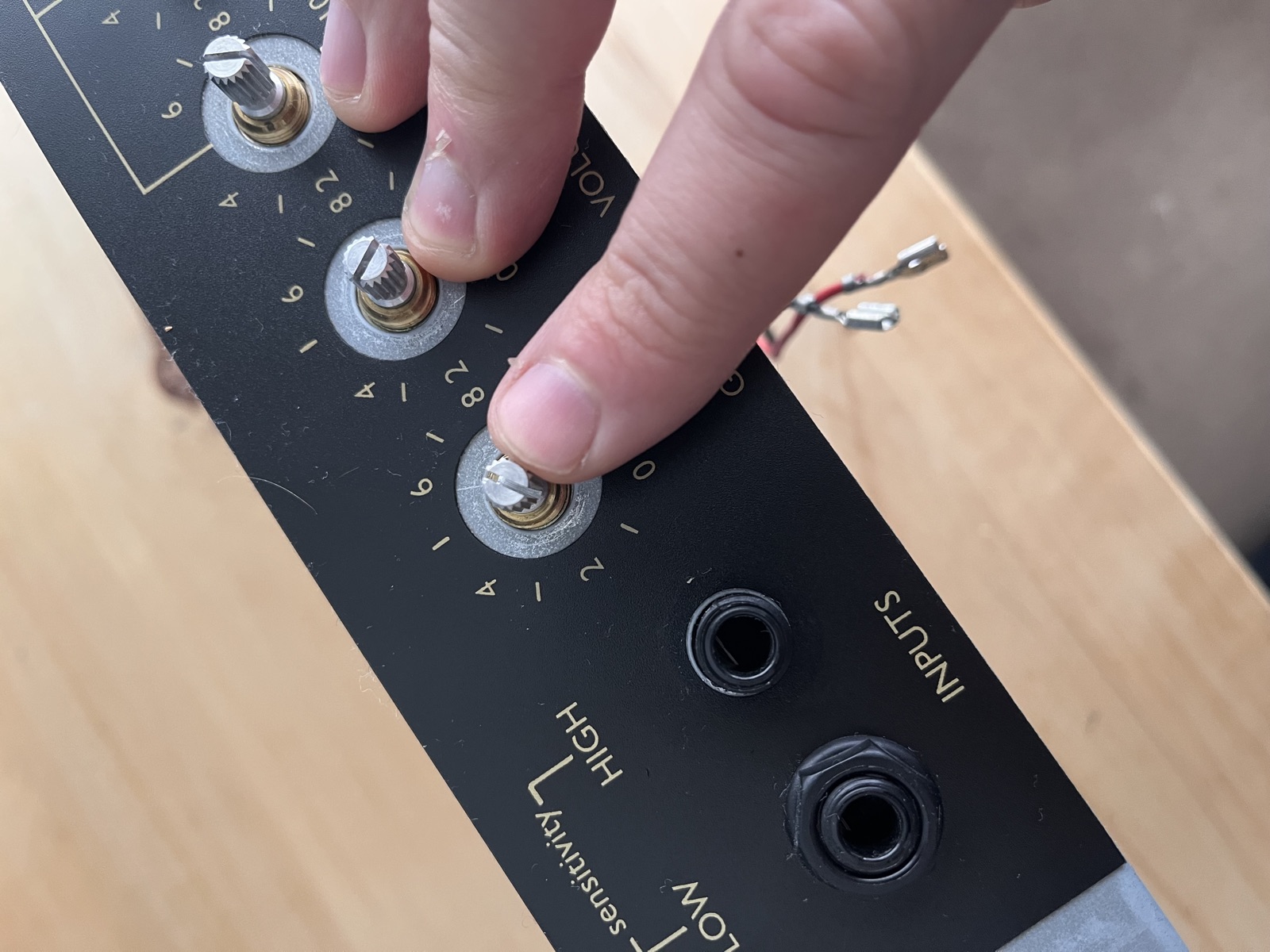 Marshall amp chassis panel with potentiometers removed during repair